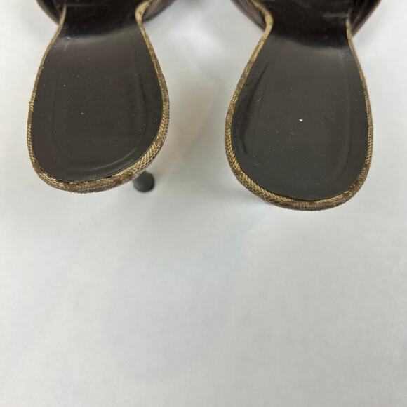 Vintage Gucci Tom Ford Monogram Cut Out Kitten Heels Mules Women's 8.5B - Picture 12 of 14